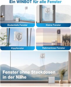 ECOVACS WINBOT W2 Omni Fensterreinigungsroboter in Weiß mit Multifunktionsstation und fortschrittlicher Sprühatomisationstechnologie  