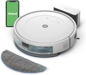 iRobot Roomba Combo Essential Staubsauger und Wischroboter in weiß, der die Reinigungskraft von Staubsaugen und Wischen kombiniert