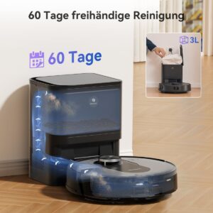 Proscenic Q8 Max Robot Staubsauger mit Saugstation und Wischfunktion für eine gründliche und effiziente Reinigung  