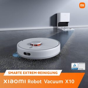 Xiaomi X10 Robot Vacuum Cleaner, 4000 Pa Saugkraft, Laser-Navigation, automatische Saugstation, Wischfunktion, Haustierhaare, Teppiche