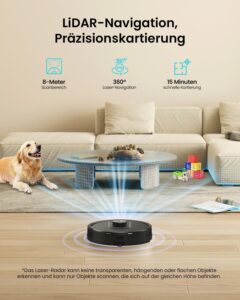 W11 Robot Vacuum Cleaner mit Mop-Funktion, LiDAR-Navigation und 5000Pa Saugleistung