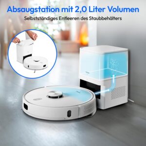 MEDION Robot Vacuum Cleaner X41 SW+ mit Saugstation und Laser-Navigation für effiziente Reinigung  