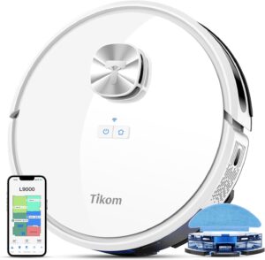 Proscenic Q8 Robot Vacuum Cleaner mit Wischfunktion in Aktion auf einem Boden