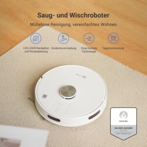 EZVIZ Robot Vacuum Cleaner mit Mopp-Funktion, ideal für Tierhaare und Hartböden