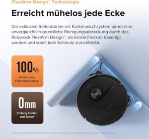 Roborock QrevoMaster Robot Vacuum Cleaner in Schwarz mit Mop-Funktion und intelligenter Sprachsteuerung